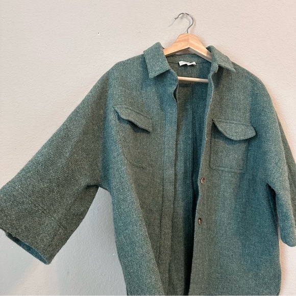 Ann Mashburn Sage Green Wool Coat Size Small - Picture 2 of 5